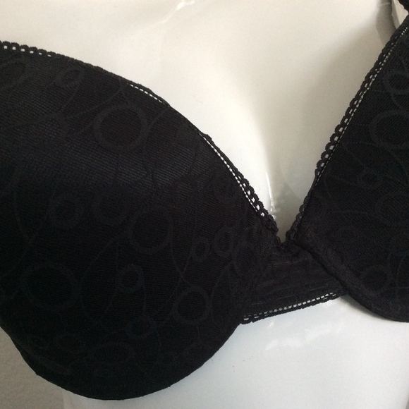 On Gossamer Black Patterned Bra 36D - Picture 3 of 5